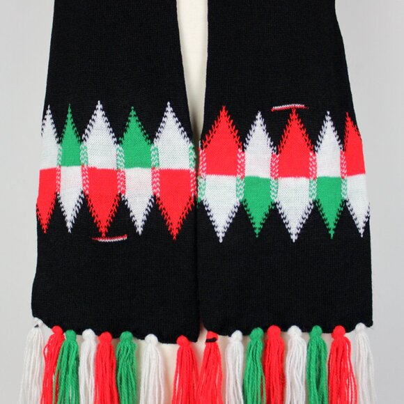 Vintage Unisex 63" Christmas Scarf with Tassel Fringe - Picture 7 of 7